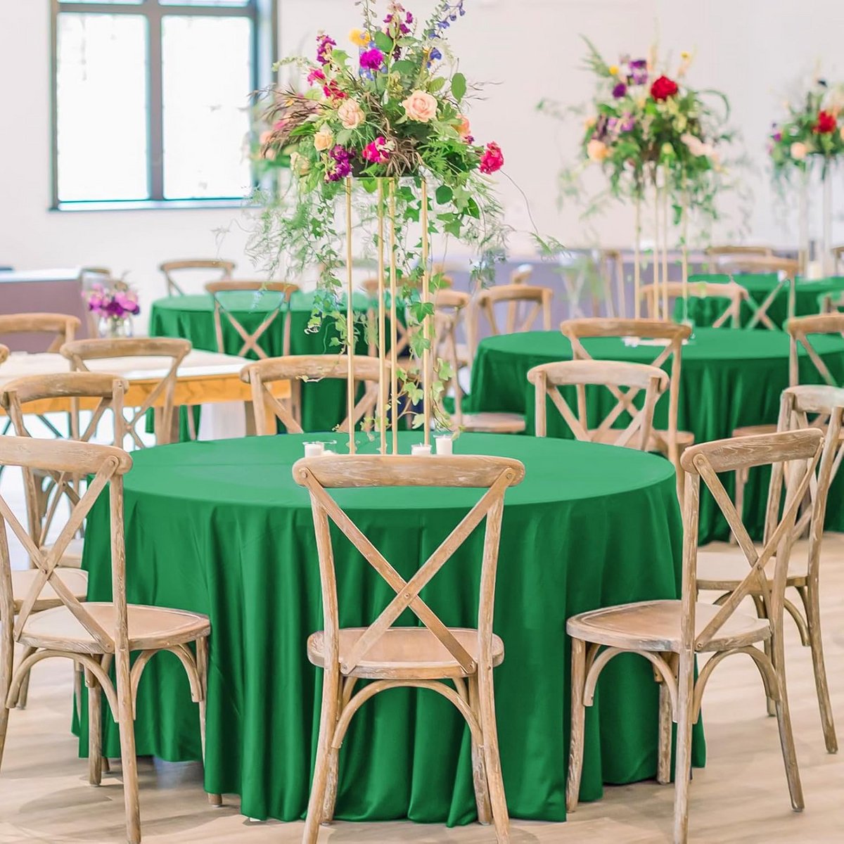 6 stuks Groene Ronde Tafelkleden 300 cm - Vlekbestendig Polyester voor Feest en Buffet