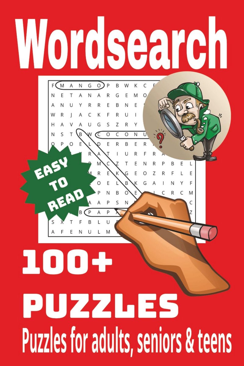 Woordzoekpuzzelboek met 100+ Puzzels - Grote Lettertype voor Volwassenen en Senioren