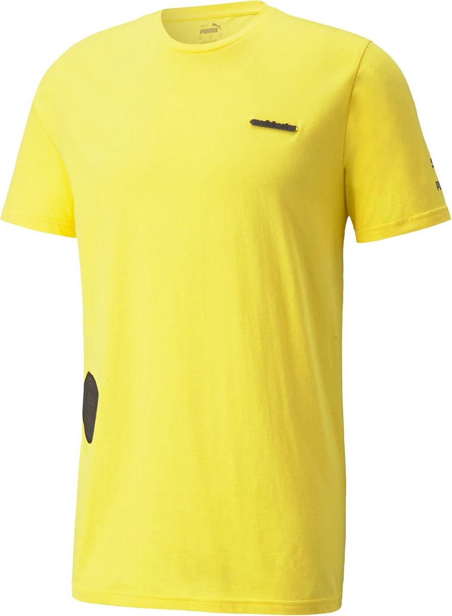 Geel T-Shirt met Madchester Stijl Logo - Lange Mouwen
