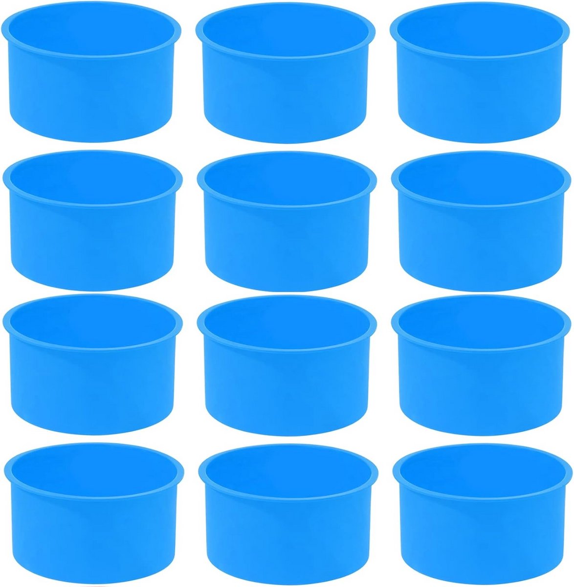 Set van 12 Siliconen Ronde Vormen voor Taart Bakken 10cm Antiaanbaklaag