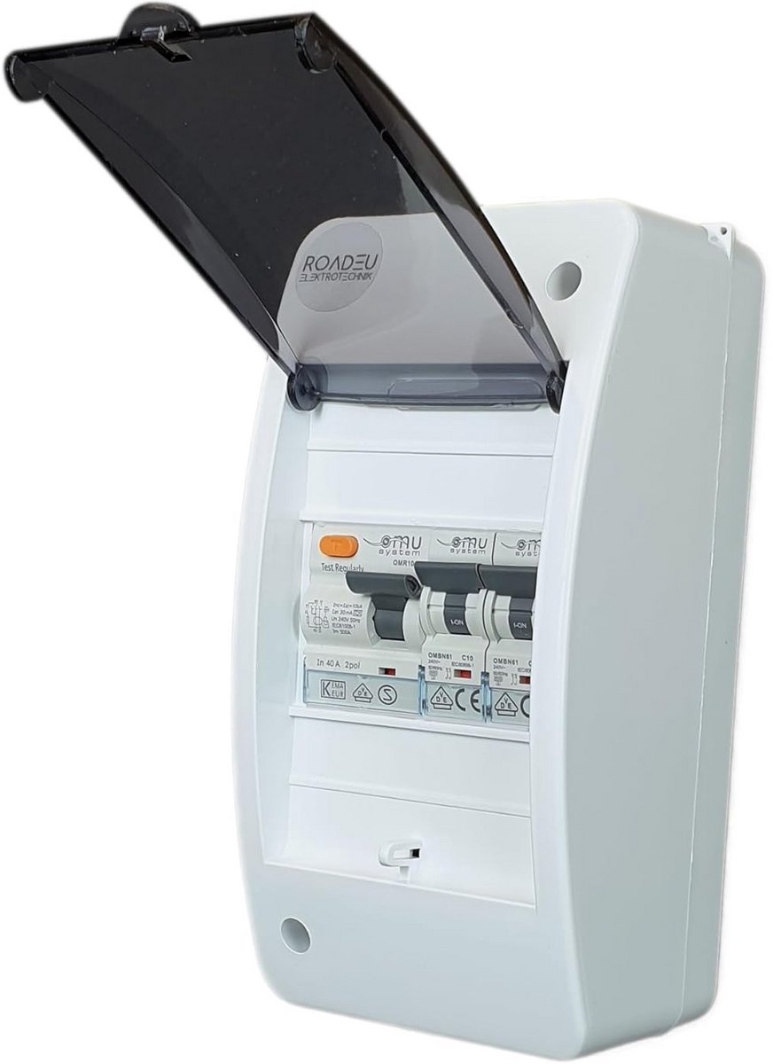 Verdeelkast met Differentieelschakelaar en Installatieautomaat 16A/10A