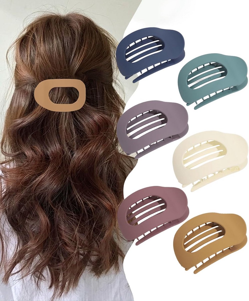 Set van 6 Grote Haarspeldjes voor Dik Haar - Anti-Slip Krokodillenklem