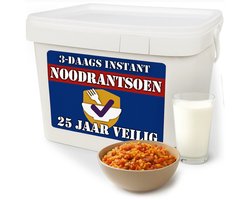 Noodpakket voor Thuis - Overlevingspakket Oorlog - 3 daags Voedselpakket - Denk Vooruit Overheid - Survival Set & Kit - Nood Ton met Eten en Drinken - Noodrantsoen & Prepper Voeding - Droogvoedsel Pakket 20 tot 25 Jaar Lang Houdbaar