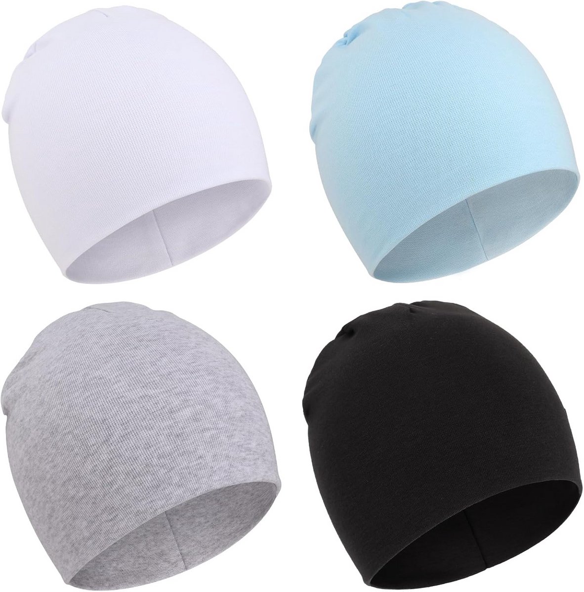 4-Pack Zachte Gebreide Baby Mutsjes voor Pasgeboren Jongens en Peuters - Ziekenhuis Hoedjes