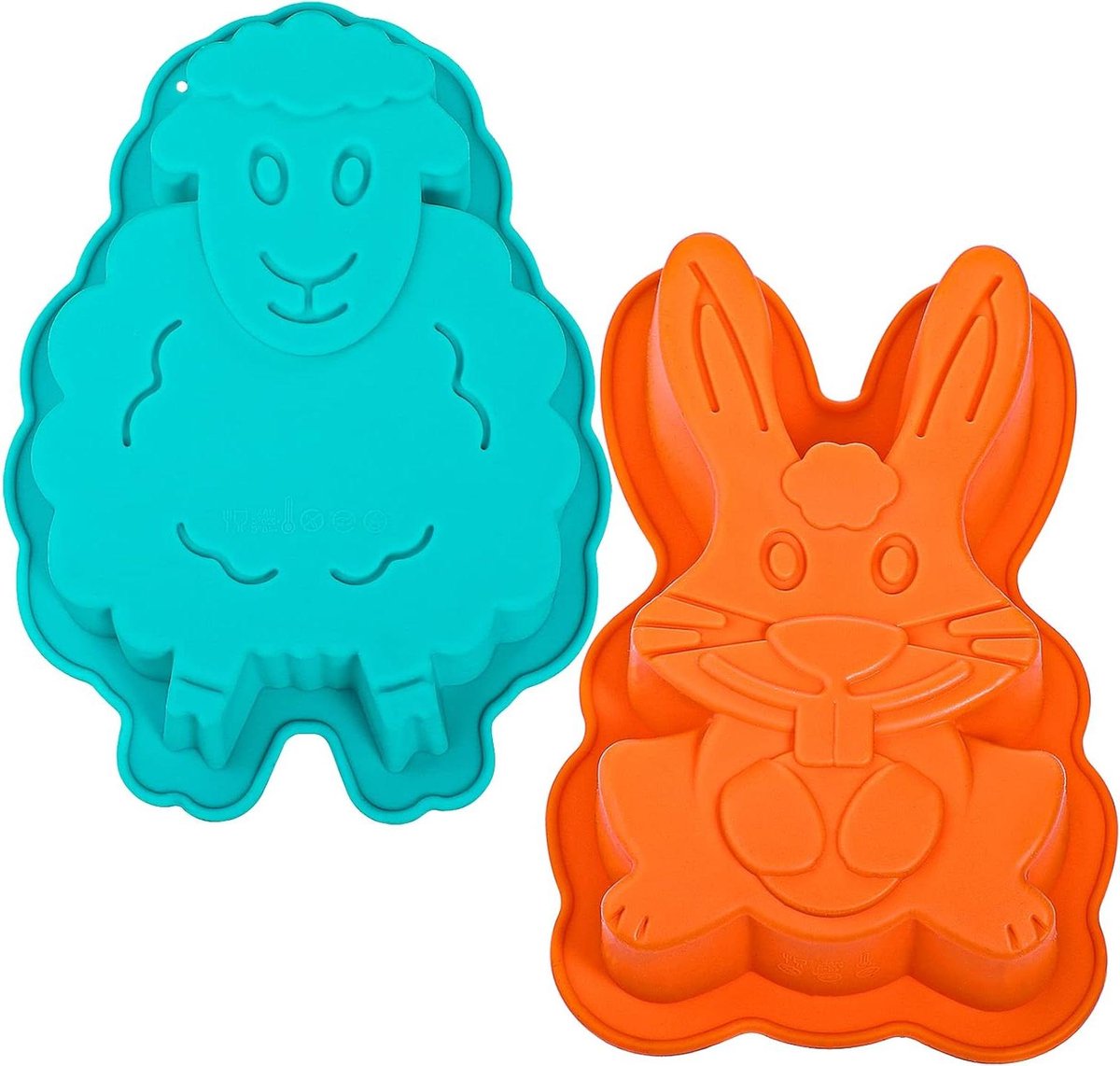 Paashaas en Lam Silicone Jelly Moulds - Konijn en Schapen Cake Tin - Set van 2 Stuks