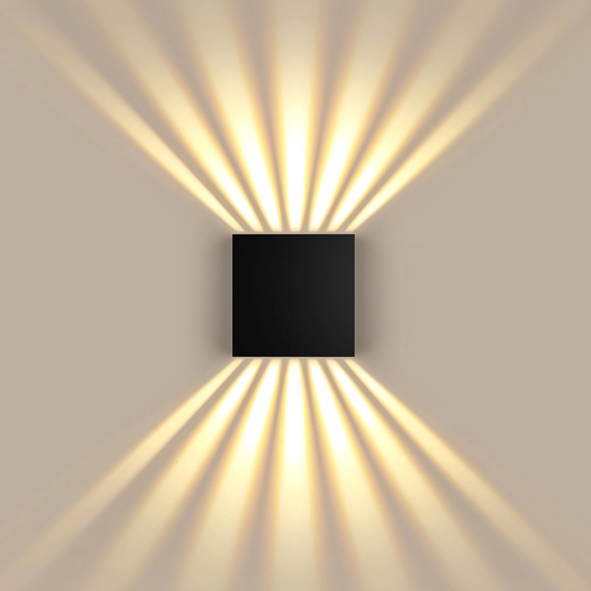 Moderne IP67 LED Wandlamp Zwart Up Down 3000K Warmwit Aluminium voor Binnen en Buiten