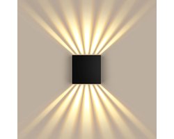 Moderne IP67 LED Wandlamp Zwart Up Down 3000K Warmwit Aluminium voor Binnen en Buiten