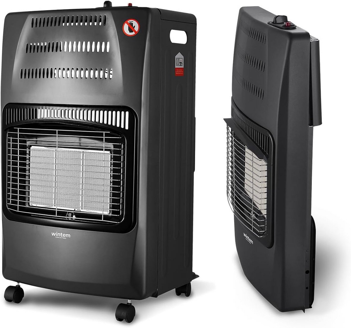 Mobiele Gas Kachel met Wielen en 3 Warmtestanden