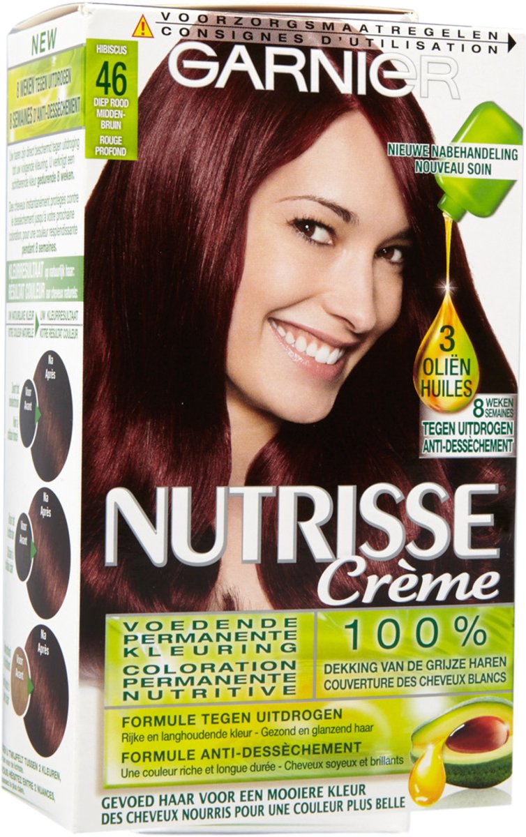 Bol.com Garnier Nutrisse Ultra Crème 4.6 Diep Rood Middenbruin - Intens voedende permanente haarkleuring aanbieding