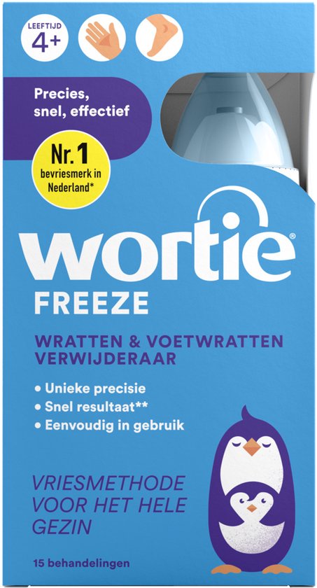 Wortie Cool wrattenverwijderaar 50 ml - eenvoudig Wratten en Voetwratten bevriezen voor kinderen en volwassenen, bevat 15 behandelingen, Medische hulpmiddelen voor Voet Wrattenbehandeling, met metalen punt, nieuwe verpakking Freeze zelfde formulering