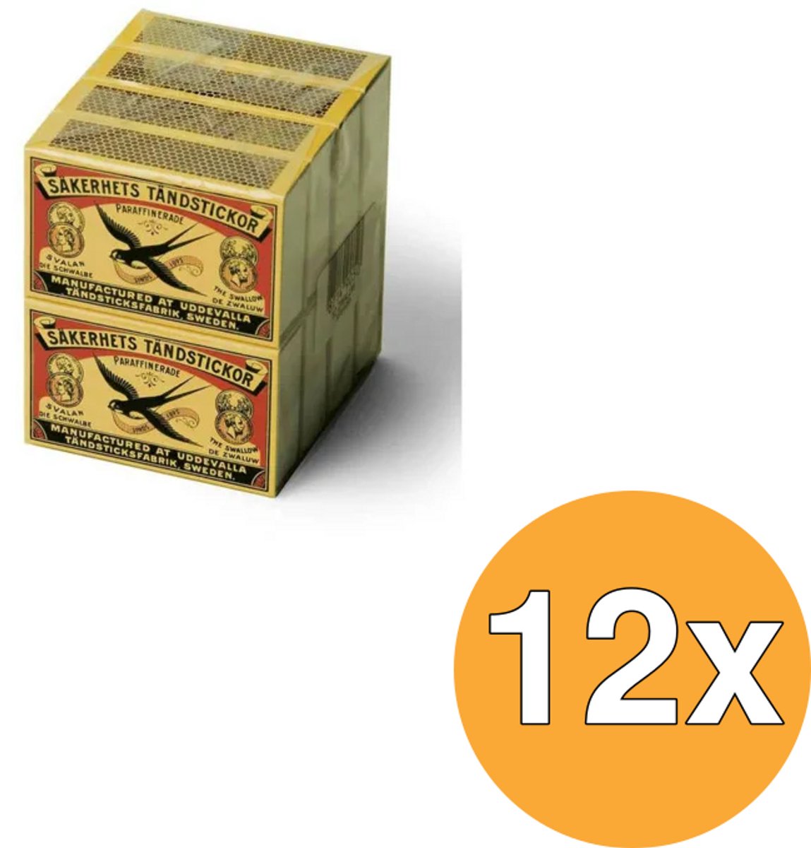 12x Zwaluw Lucifers Klein Doosje (8 stuks)