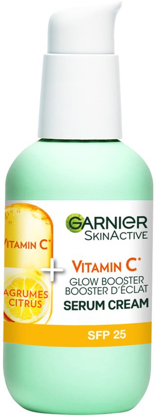 Garnier SkinActive - Glow Booster Serum Cream met Vitamine C* en SPF 25 - 2-in-1 serum & crème - Serum Vitamine C* - Hydrateert & Laat Stralen - 50ml