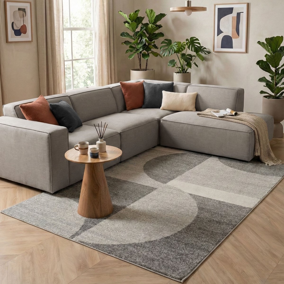 flycarpets Belos Scandinavisch Vloerkleed - Grijs - Laagpolig Tapijt Woonkamer - 200x280 cm