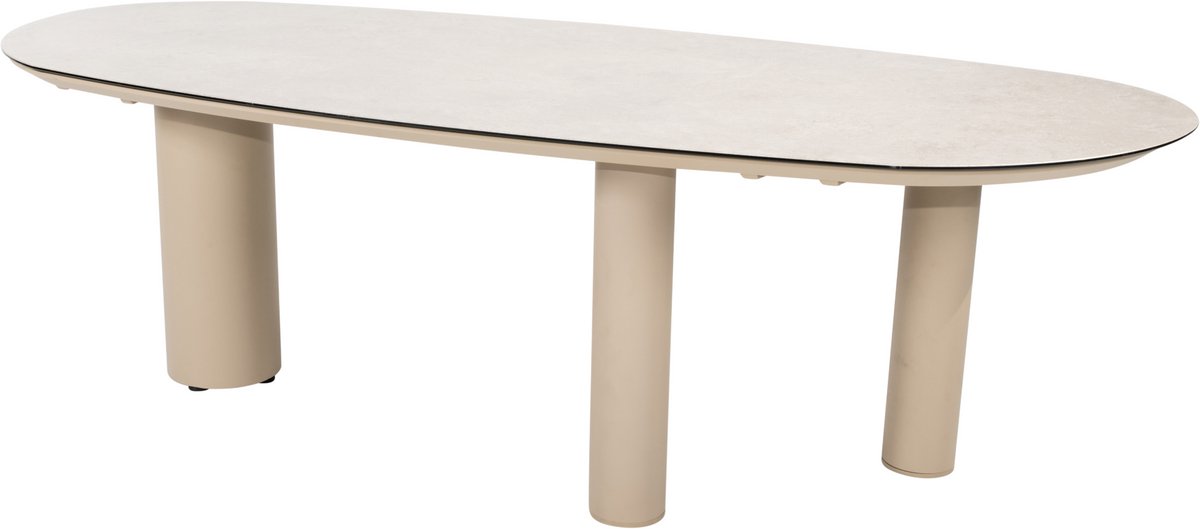 Denia dining tuintafel 240x105xH75 cm met 3 poten printed ceramic latte Taste 4SO