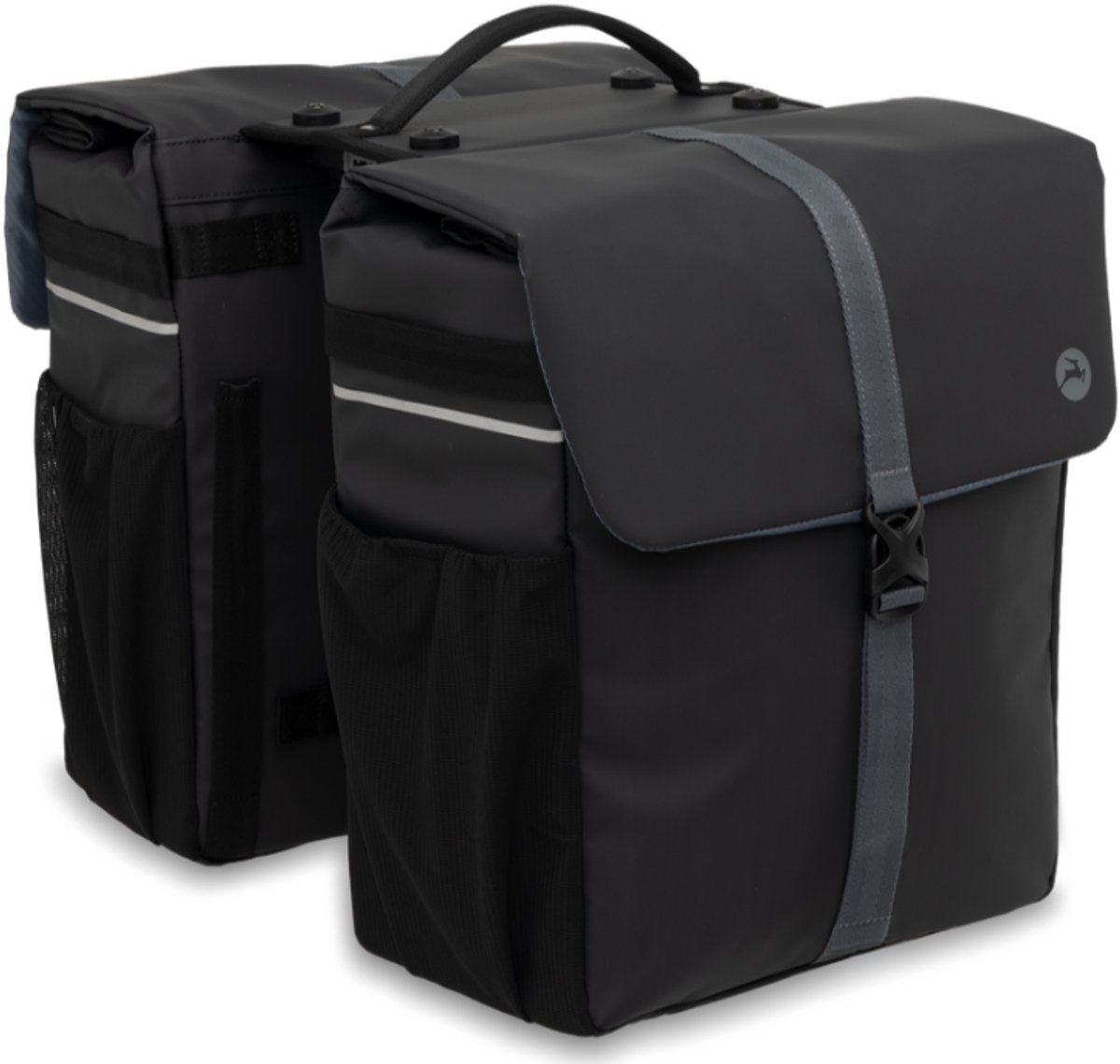 Gazelle Dubbele Fietstas - Met Mik Adapter - Zwart / Grijs - 39 Liter