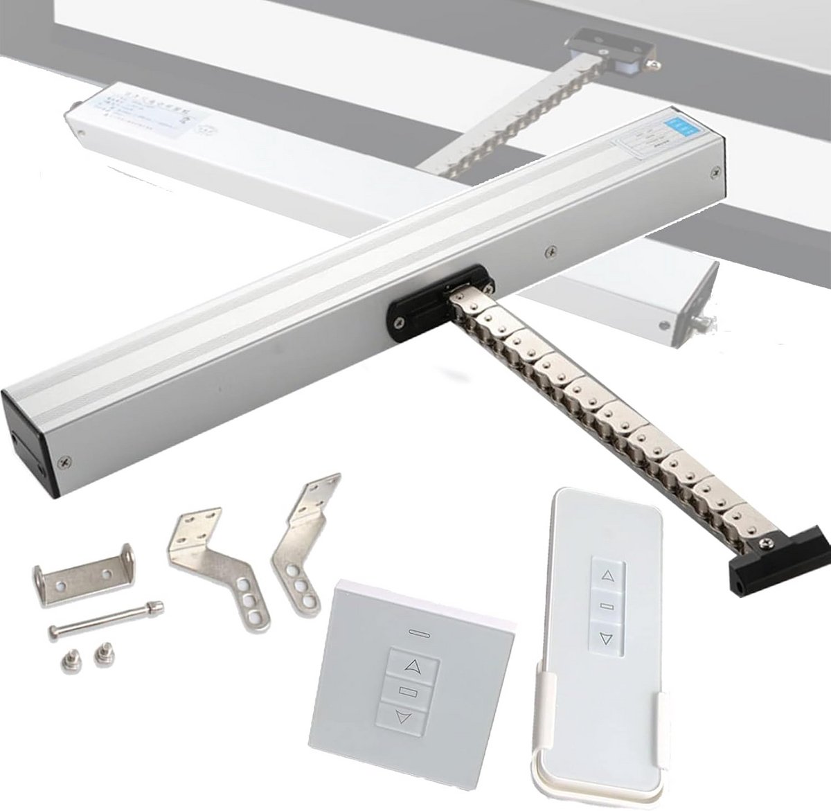 Elektrische Raamopener Actuator 24V met Afstandsbediening - Stille Dubbele Ketting voor Dakraam en Kas