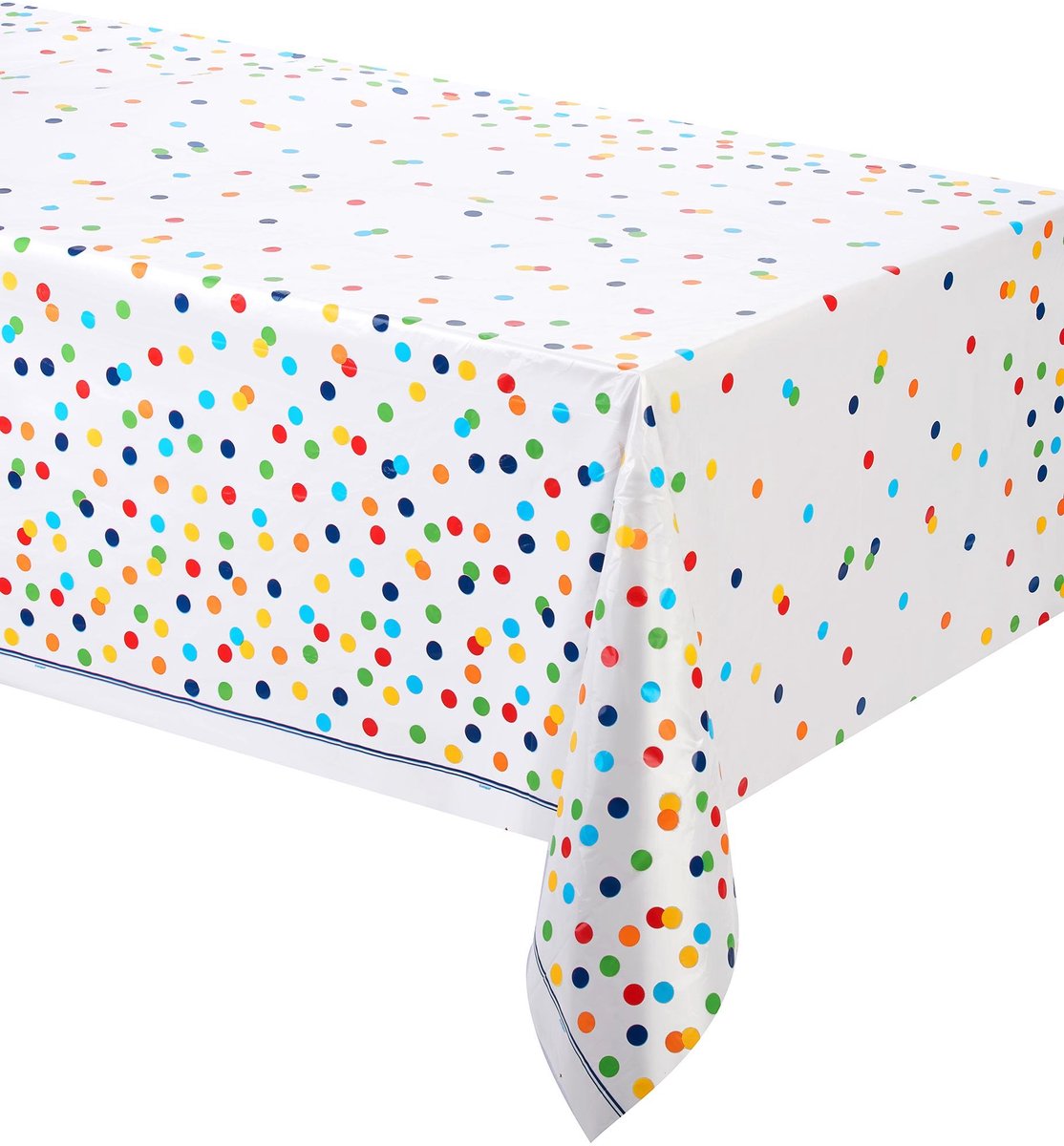 UNIQUE - Plastic tafelkleed Happy Birthday met gekleurde stippen 137 x 213 cm feestelijk