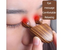 2-delige houten neusmassager, gezichtsmassager Geschikt voor ontspanning, oogmassager.