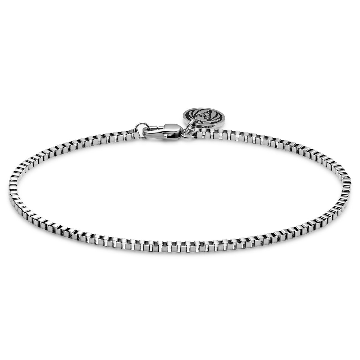 Essentials | 2 mm Zilverkleurige Armband met Vierkante Venetiaanse Schakels