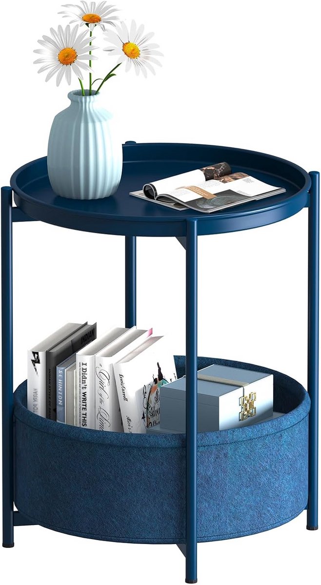 Ronde bijzettafel blauw - Tuin en Balkon