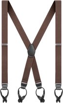 Vexel | Bretelles larges à boutons en X de couleur brun foncé