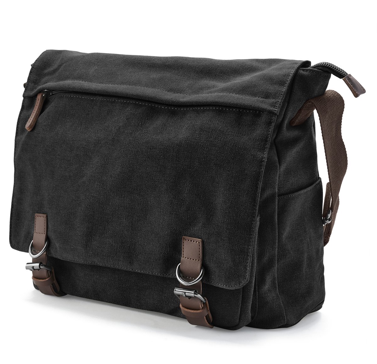 Donkergrijze Canvas Schooltas