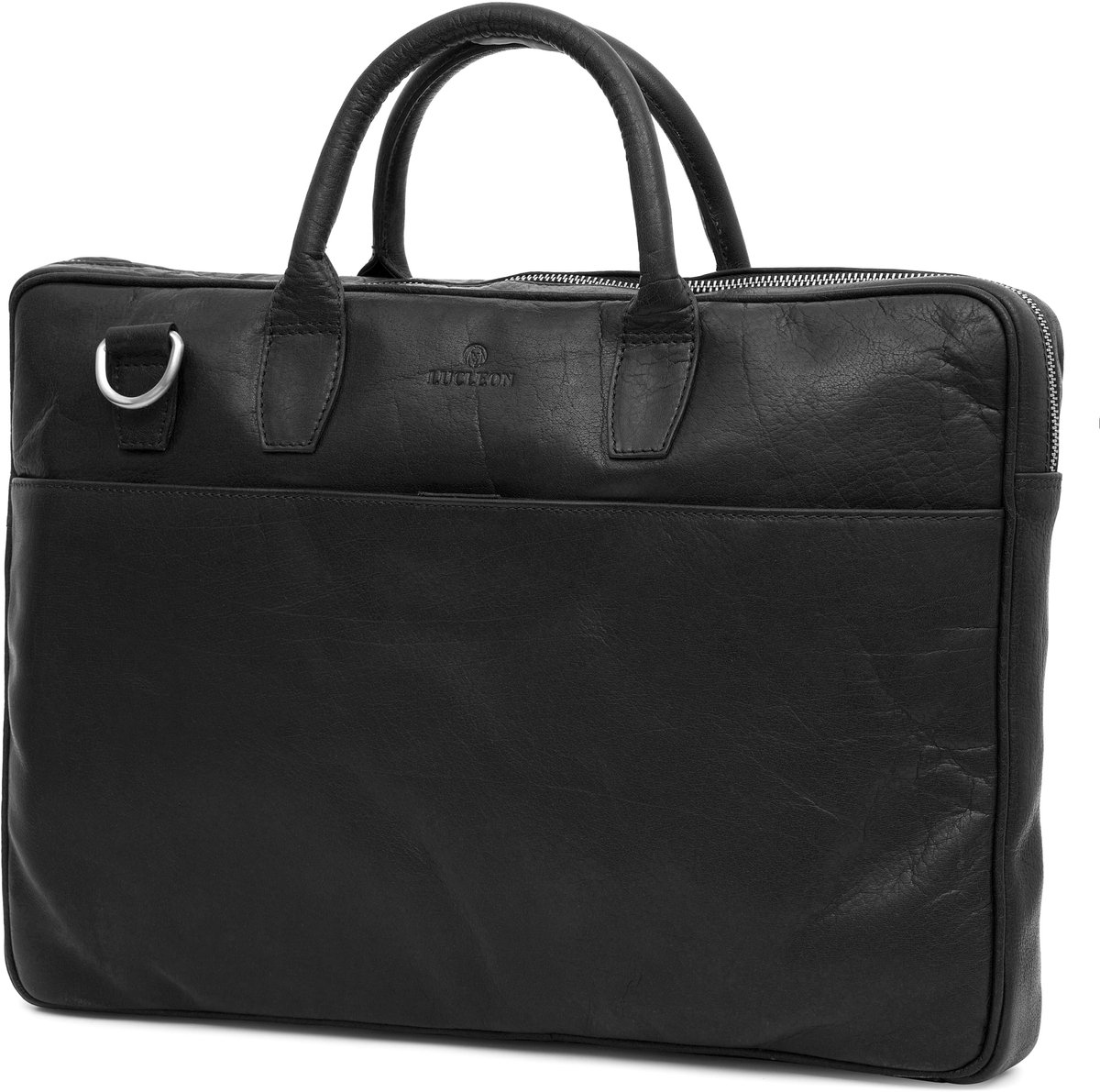 Montreal Dunne 15" Executive Zwarte Leren Tas