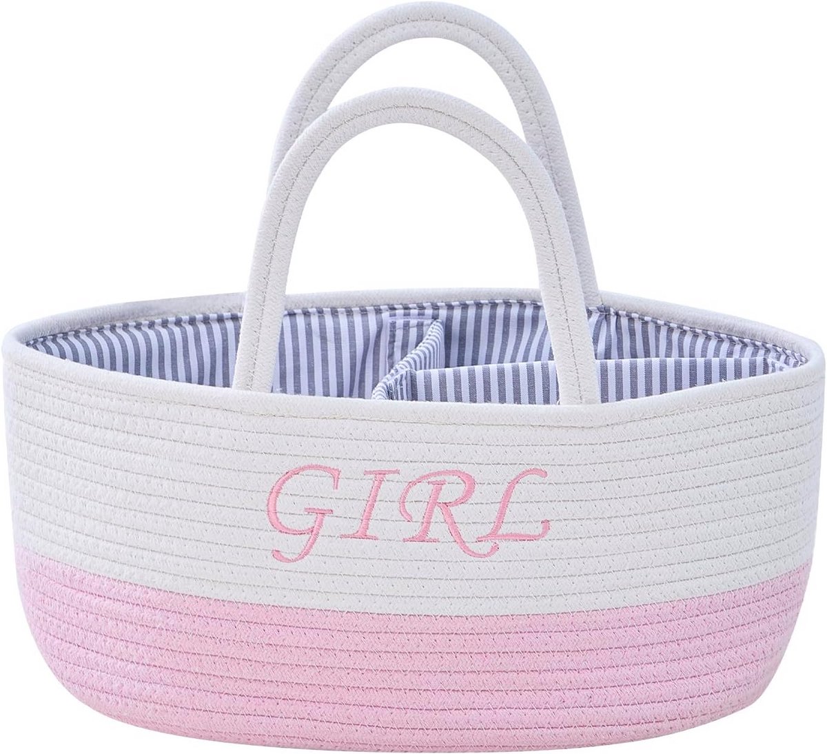 Luxe Luiermand Organizer met Handvat - Babyluierhouder met Verdelers voor Jongen en Meisje (Roze)