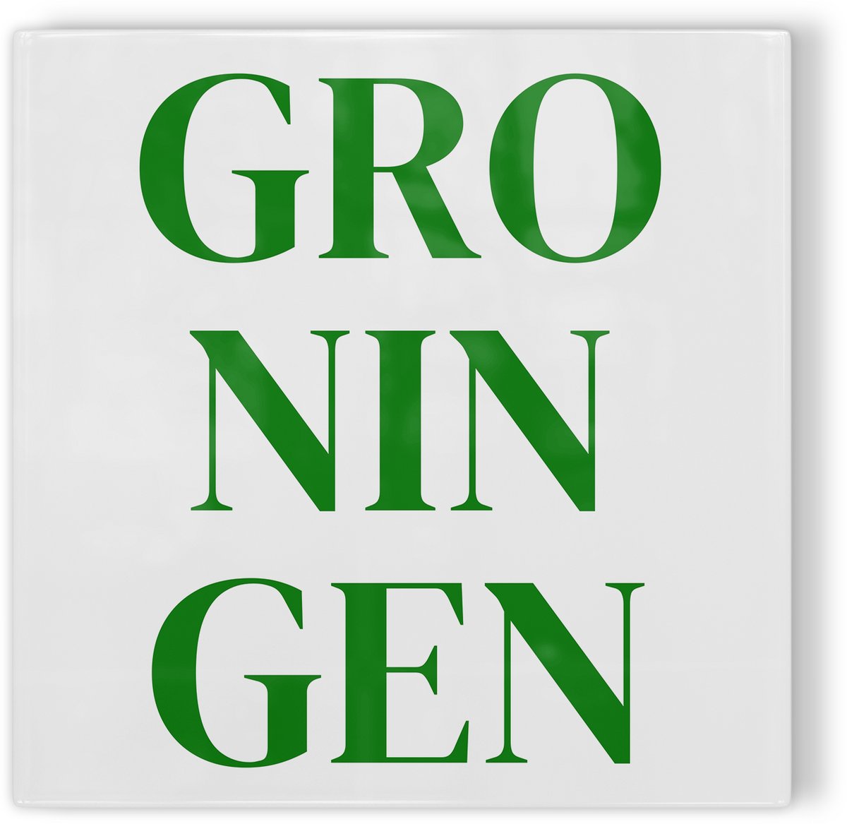 Tegeltje Groningen - wit groen - tegeltje stad - tegeltje met tekst