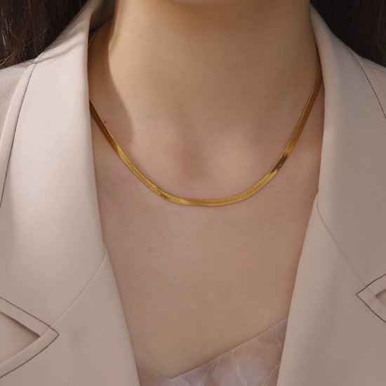 Roestvrijstalen Lange Ketting 50 cm x 2mm - Heren & Dames Halsketting, Trendy Mode-Sieraden Cadeau 2026 - Zilver van Cavor. — afbeelding 2