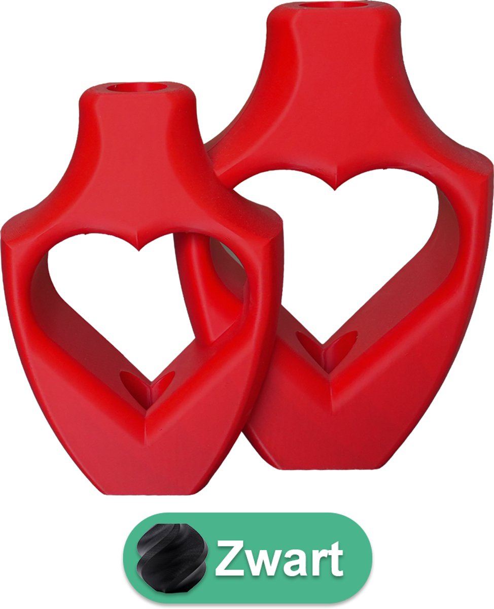 Lovora Alira Duo moderne vaas set – Decoratieve vaas - Zwart - 3d geprinte vazen – geschikt voor droogbloemen - 20CM