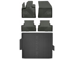 FROGUM 77 Set Automatten en Kofferbakmat - Geschikt voor OPEL GRANDLAND X (vanaf 2017) - Hoge laadvloer - TPE Rubber - Zwart