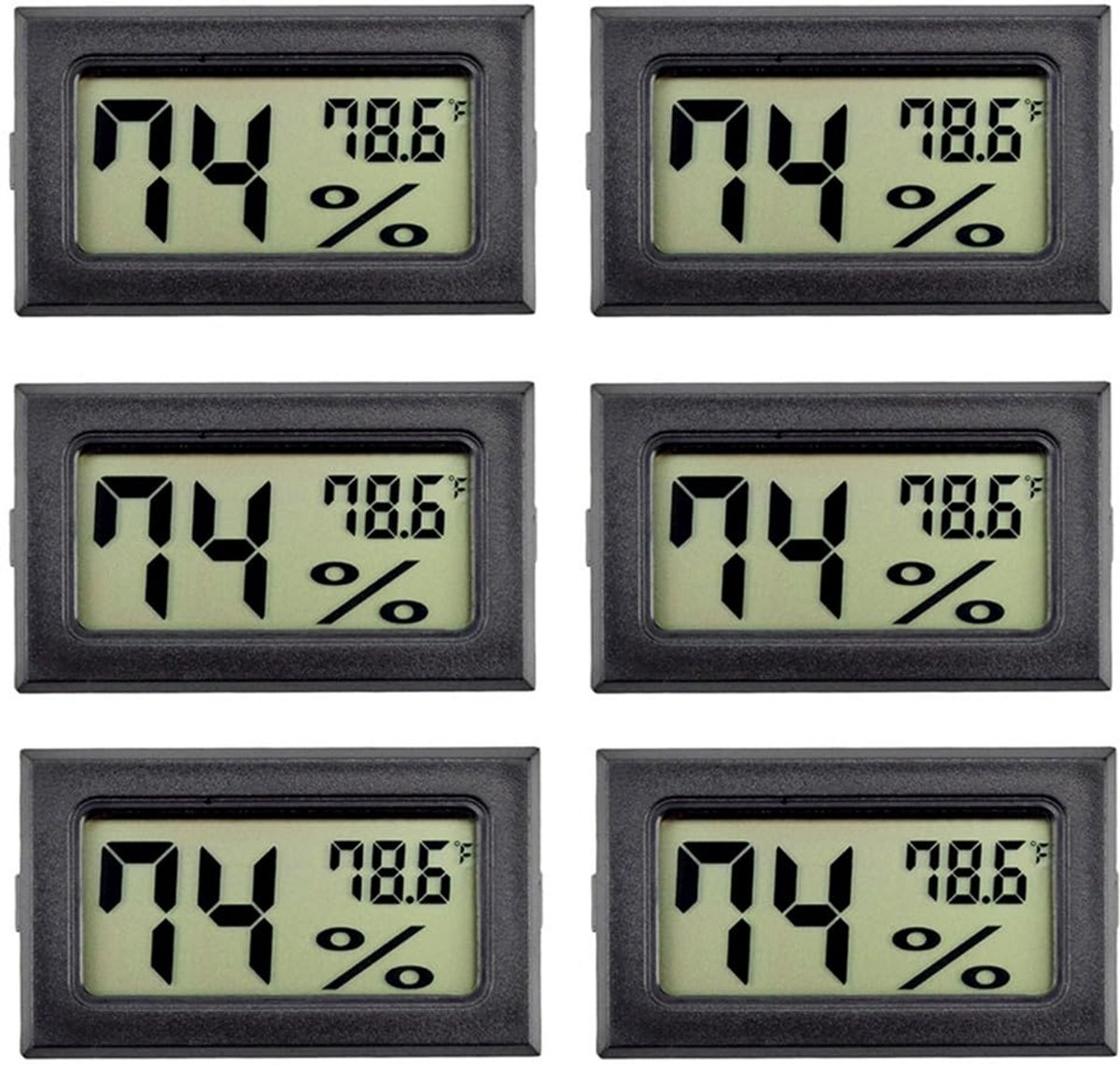 Digitale Binnen Hygrometer Thermometer voor Huis en Tuin, 6 Stuks