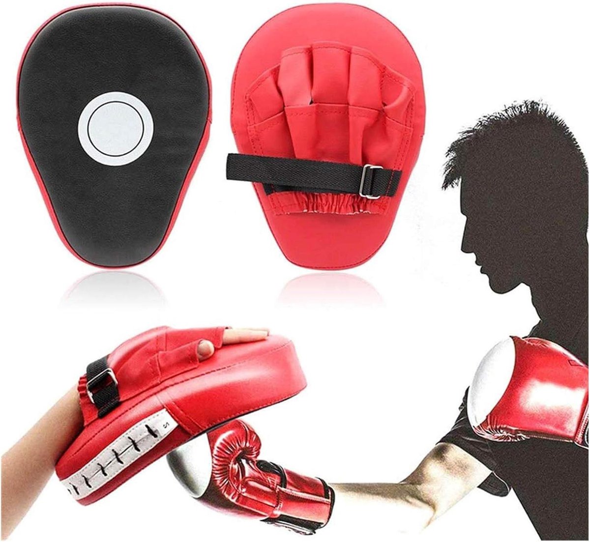 Kickboxing pads voor training - leren wanten voor boksen - curve boksen schild - gebogen leer - MMA - muay thai.