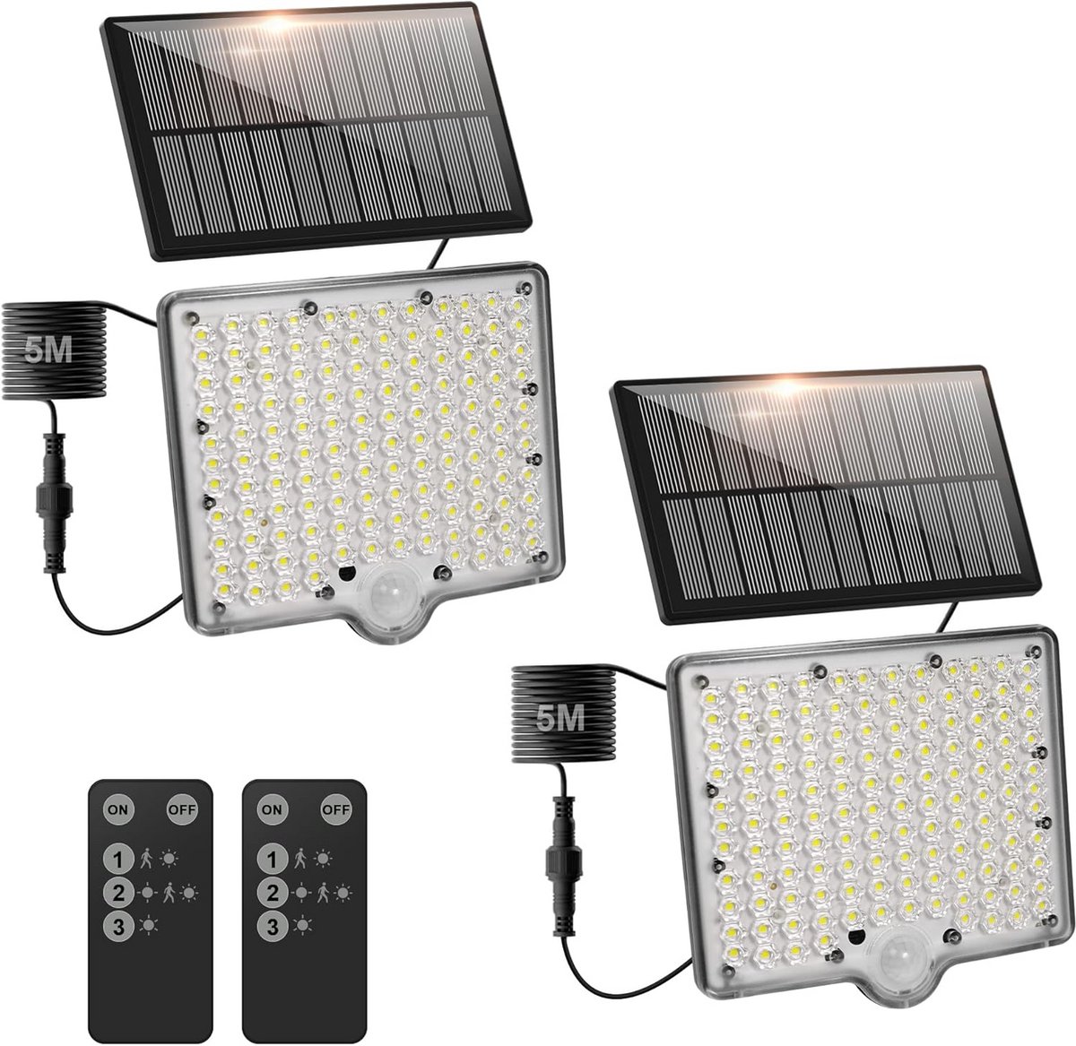 Solar Buitenlampen met Bewegingsmelder en 3 Modi, IP67 Waterdicht