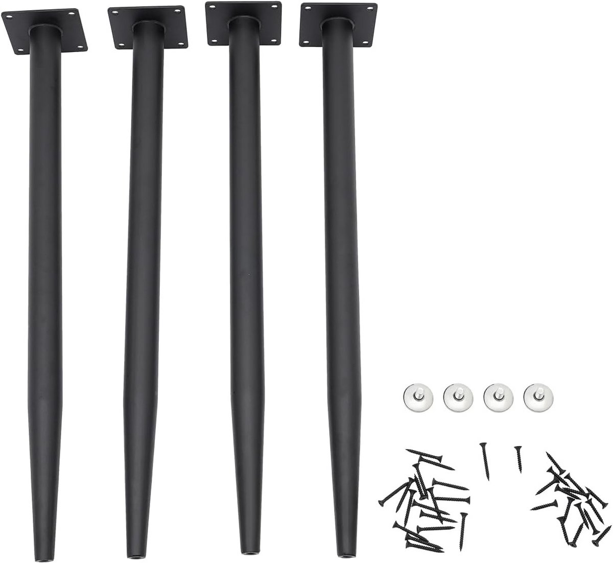 Set van 4 Verstelbare Haarspeld Meubelpoten, 55 cm Hoog, Zwart
