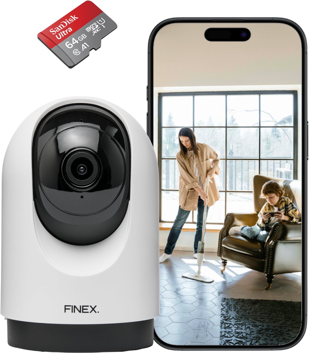 Finex™ Binnenhuiscamera 2K met Nachtzicht en Auto-Tracking