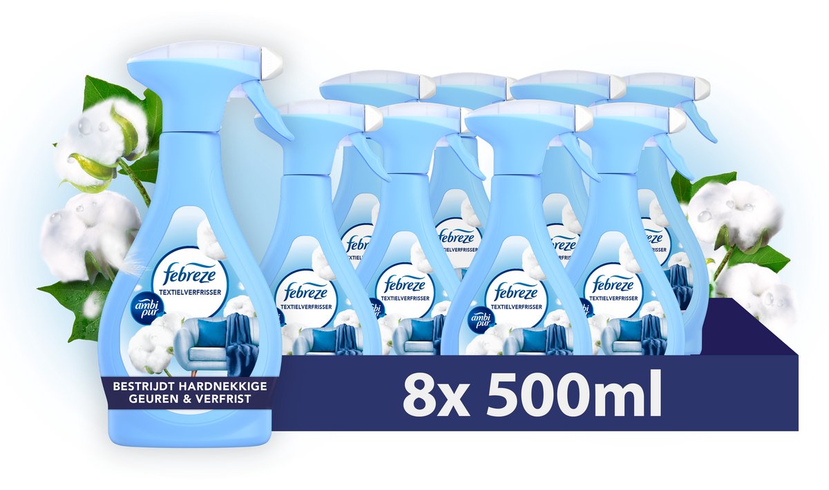 Ambi Pur / Febreze Textielverfrisser Spray - Katoen Bloesem - 8 x 500ML