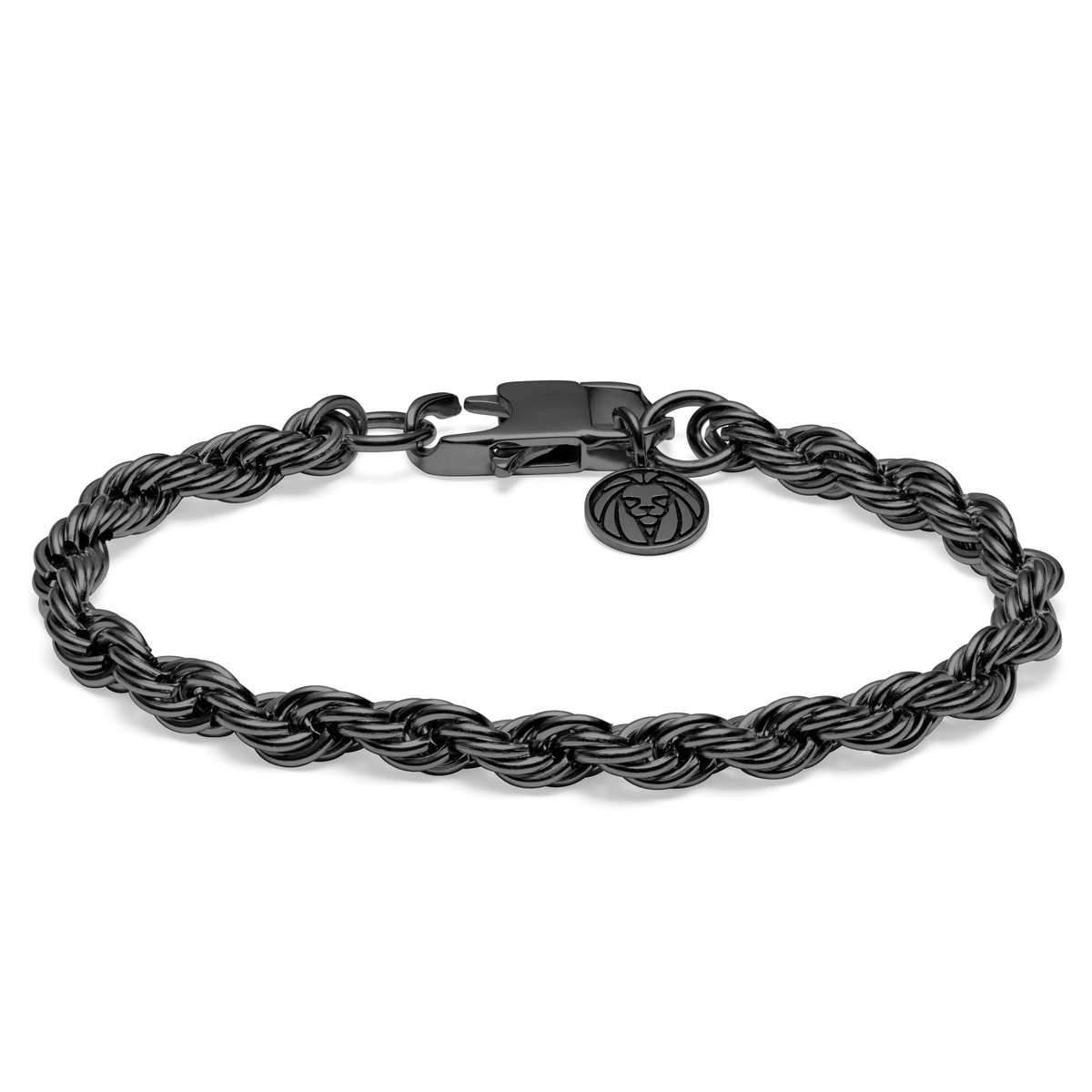 Corwin Amager Gunmetal 6 mm Touwketting-armband