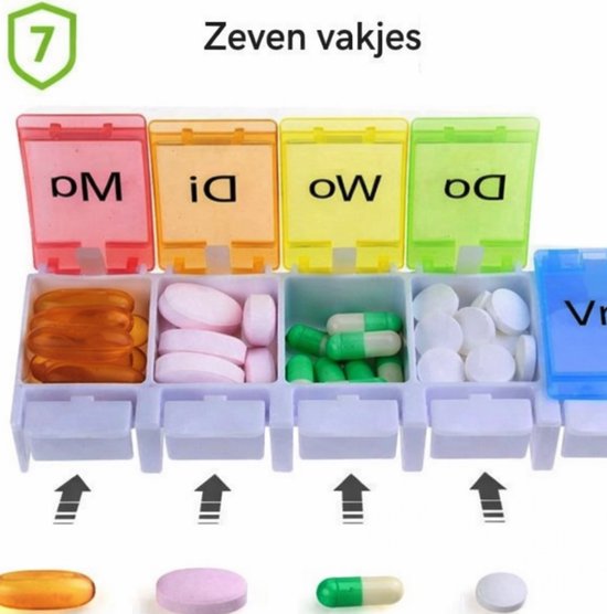 Capsuliq - Pillendoos 7 Dagen - Pillendoosje - Medicijnen Doosje - Nederlands