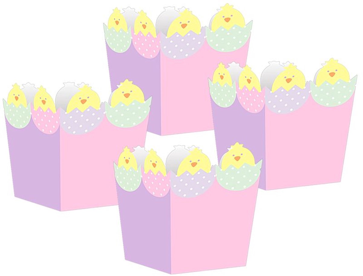 4 kleine kartonnen paasdoosjes