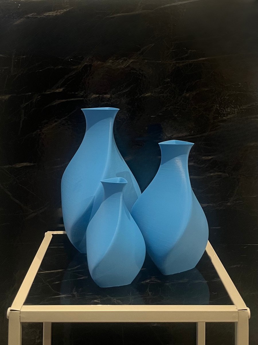 Studio Vaseo Flowa Sea – Set van 3 Vazen – 3D Geprint – Duurzaam Ontwerp
