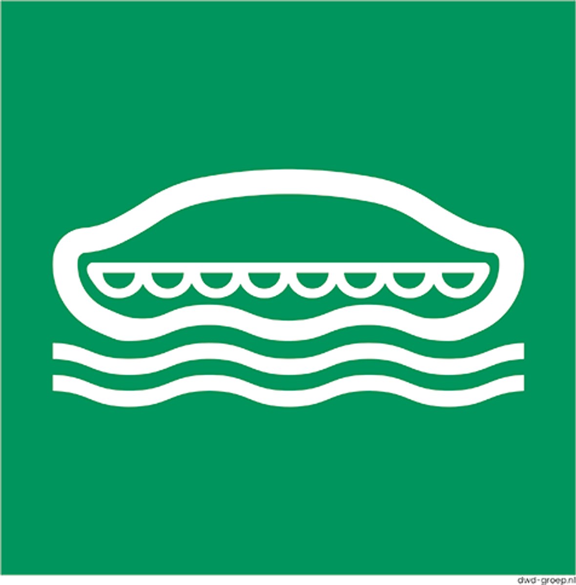 Eerstehulp Bord E036 - Reddingsboot - 200x200 mm - NEN3011 - ISO 7010