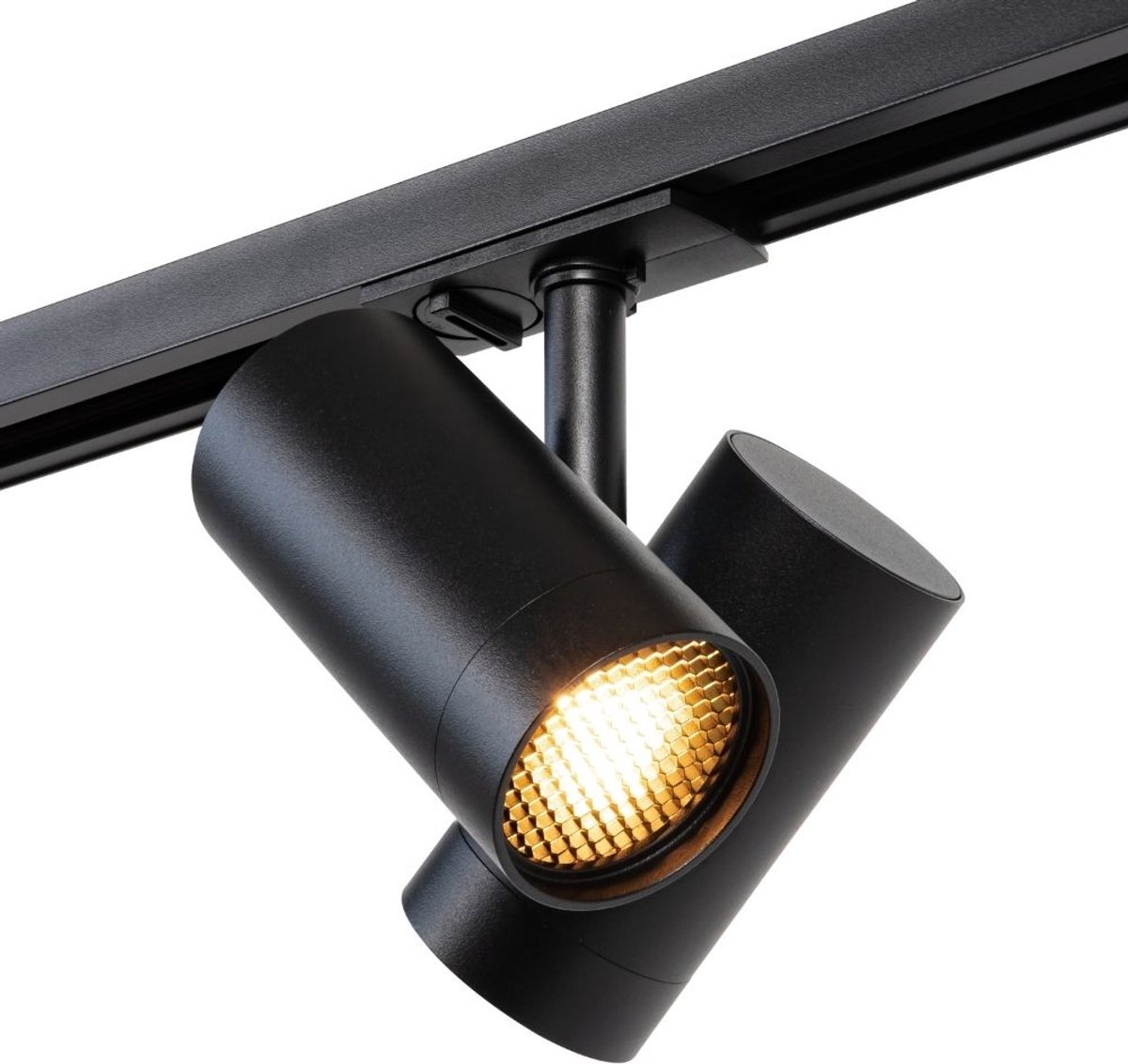 Qub Viror Duo – Dubbele GU10 Railspot – Zwart – 1-Fase Railverlichting - Geschikt voor QUB railverlichting sets