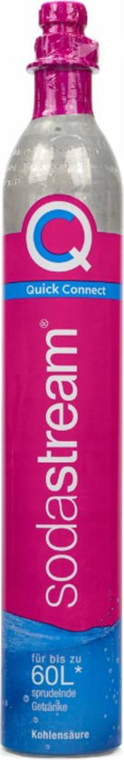 Roze Sodastream CO2-cilinder, 'Quick Connect', goed voor 60L.