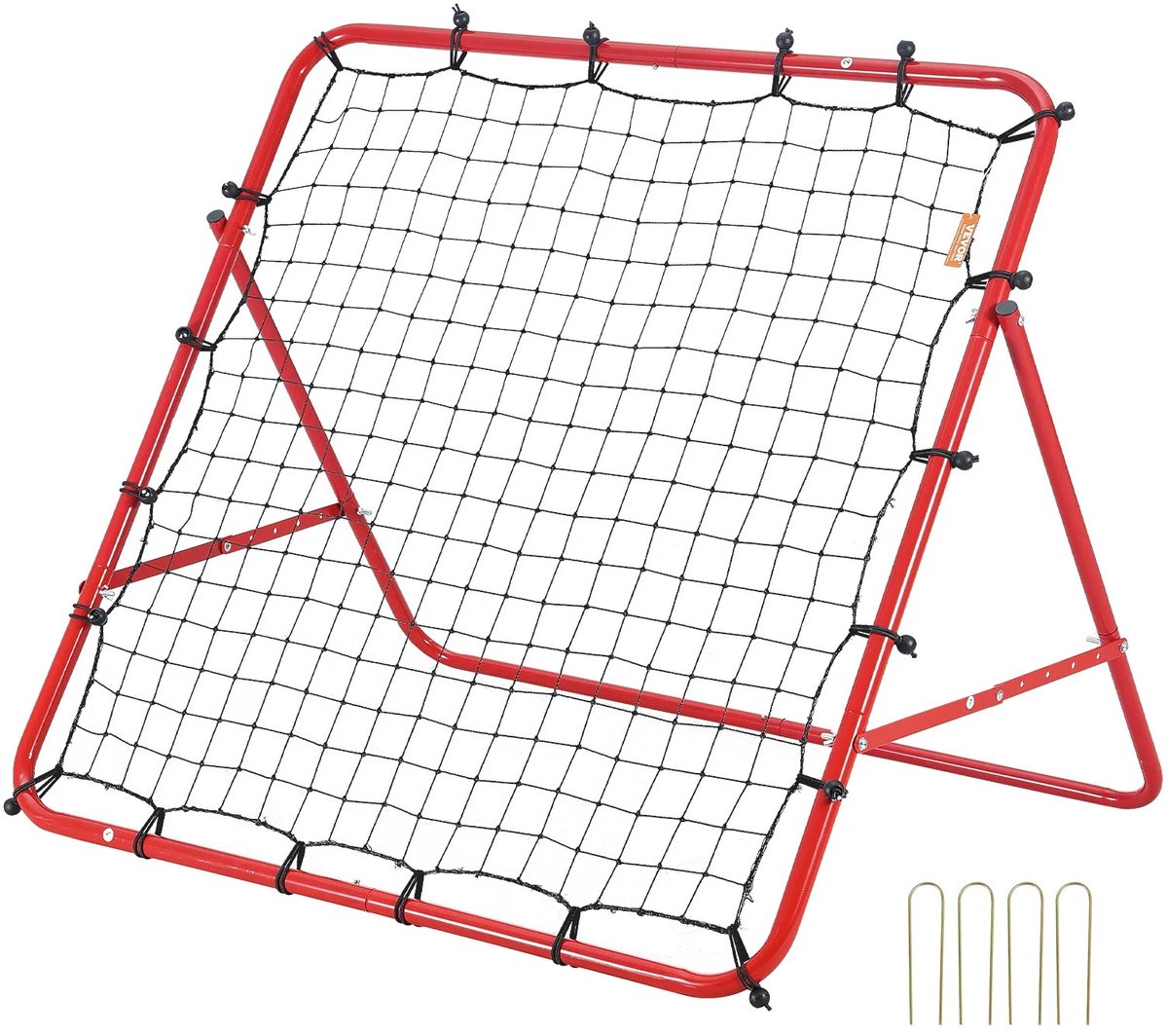 ROOTY Rebounder - Voetbal trainingsmateriaal - Voetbaldoel - Voetbal - Rood - Verstelbare hoek - Draagbaar - 100x100cm