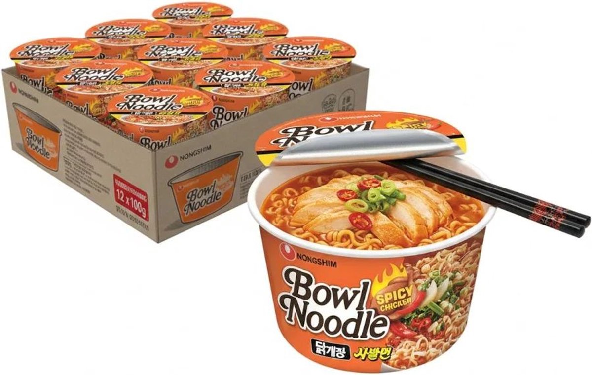 Nongshim | 12 x 100 gram Noodle bowl | spicy chicken |multipack