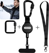 JOGYM® - Telefoonkoord Wintersport - Smartphone Veiligheidskoord - Anti Diefstal Telefoonkoord - Voor Wintersport, Outdoor - Ski En Snowboard Accessoire - Stalen Kabel - 2 Extra Sterke Haken - Met Nekkoord - Universeel - Telefoon koort