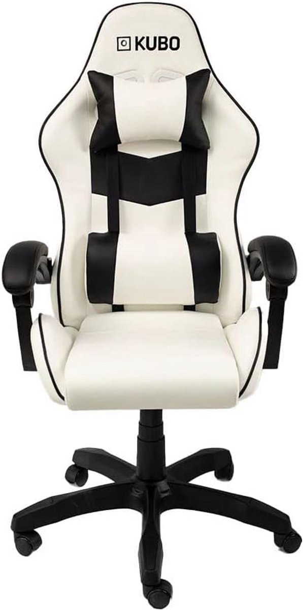 Ergonomische Gaming Stoel Wit Zwart met Hoofdsteun - Max. 130 kg Draagvermogen