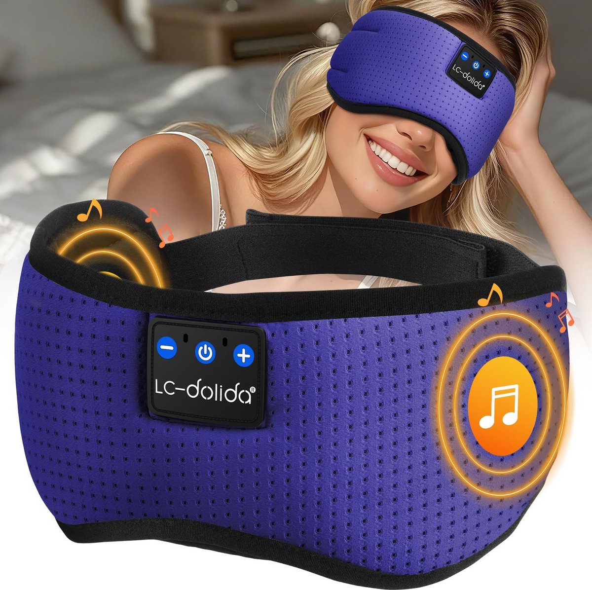 Bluetooth Slaapmasker Oogmasker met Verduistering en Hoofdtelefoon - 15 Uur Afspeeltijd